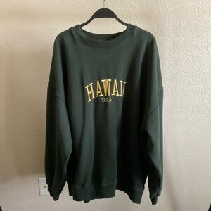 John Galt Green Hawaii Crew Neck Sweatershirt